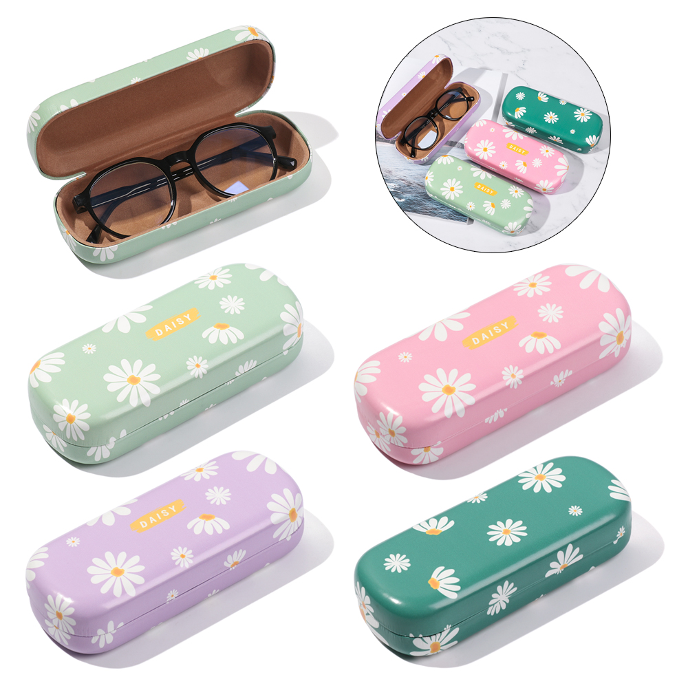 Daisy Waterproof Glasses Box Large Capacity Women Men Portable Reading Glasses Sunglasses Case Eyewear Protector Box