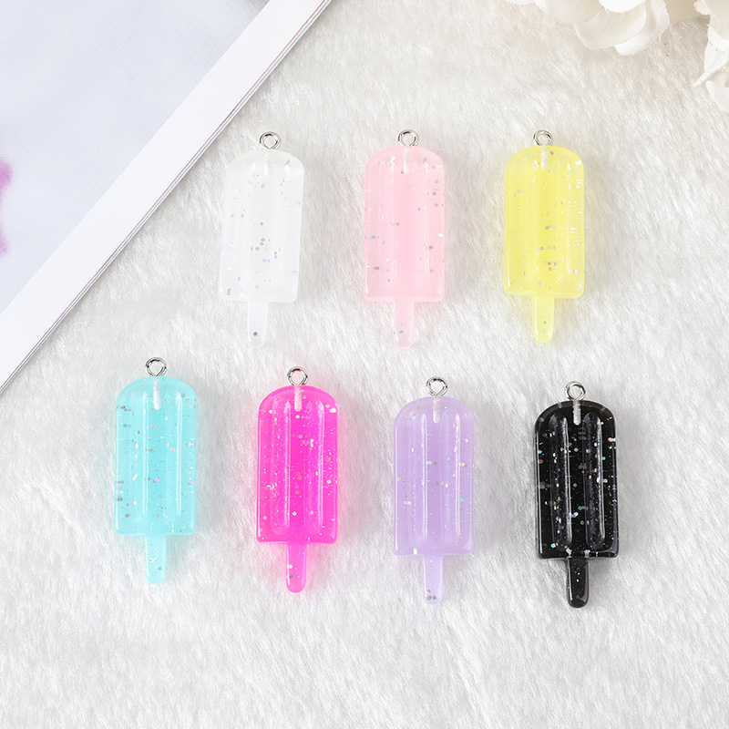 8 Pcs Icecream Lollipop Charms Flatback Resin Cabochons Jewelry Findings for Earrings Keychain Diy Making