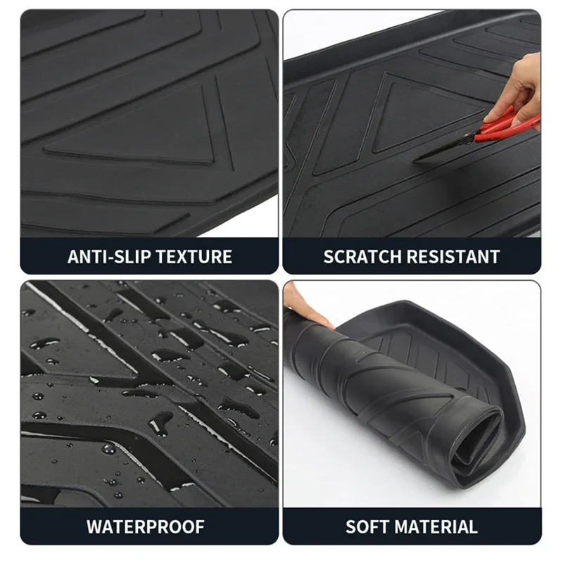 TPE Pad Front Rear Mat For Tesla Model 3 Model Y Mat Interior Accessories Trunk Cargo Tray Floor Mat with Model3 LOGO Trunk Mats