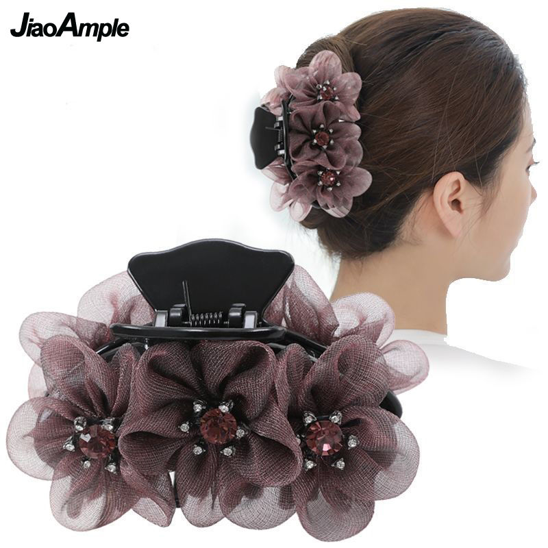 Women's Juan Yarn Flowers Hair Clips Korean Elegant Hairpin Ladies Beauty Accessories Wash Tools Girl Hair Accessories Hair Band