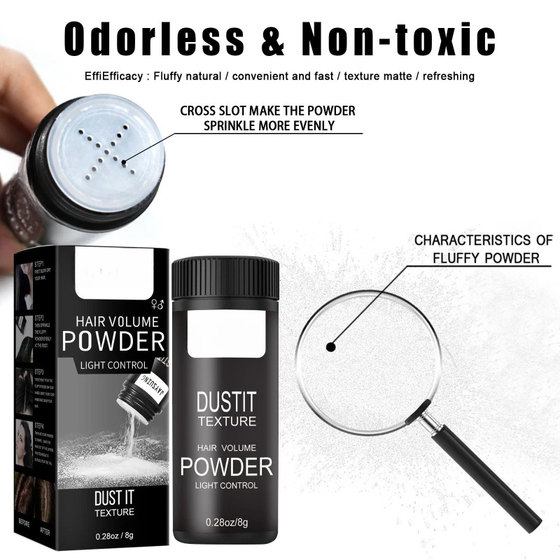 1PC 8g Fluffy Hair Powder Modeling Hair Volumizing Mattifying Powder Fiber Hairspray Best Dust It Men Women Hair Styling Tools