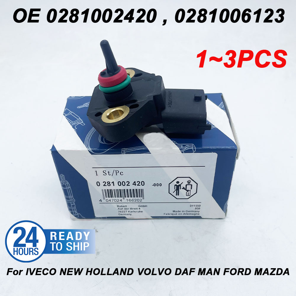 1~5PCS 0281002420 4890193 0281006123 MAP Intake Manifold Pressure Sensor For I-veco New Holland V-olvo MAN