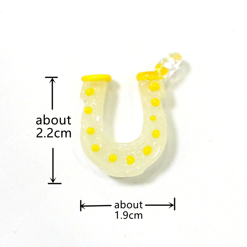 7pcs Charms Lucky Horseshoe Glass Pendant Cute Good Luck Horse Shoe DIY Women's Jewelry for Necklace Bracelet Making Accessories