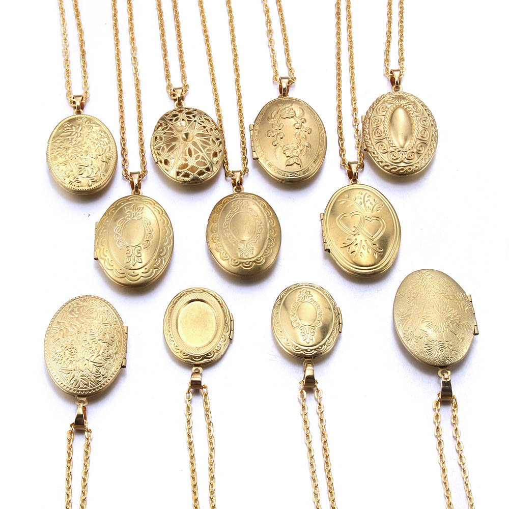 Nostalgia Retro Memory Photo Necklace Jewelry Mini Photo Pendant Vintage Copper Women's Disc Flower Album Locket Necklace Gift