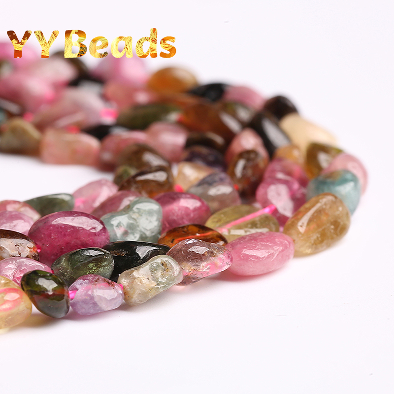 6-8mm Natural Irregular Colorful Tourmaline Stone Beads Loose Spacer Beads For Jewelry Making DIY Bracelets Necklace 15'' Strand