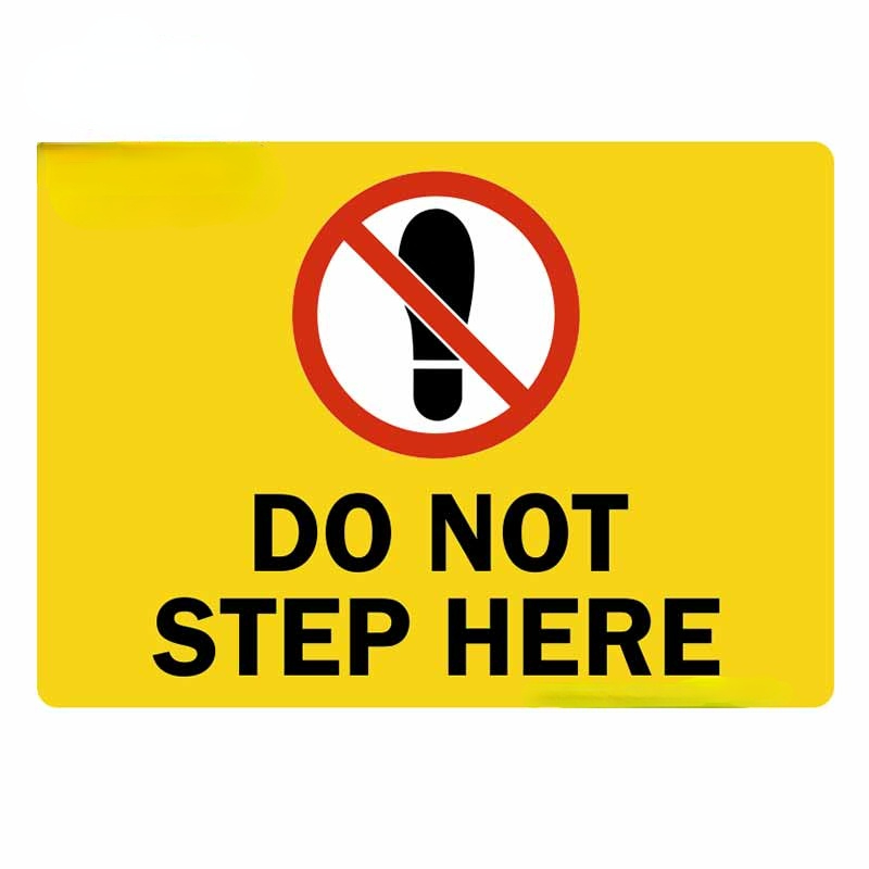 Warning Sign Do Not Step Here Sign RV Anime Graphics Motorcycle Car Stickers VAN Vinyl Waterproof Decal Car Assessoires Kk10cm