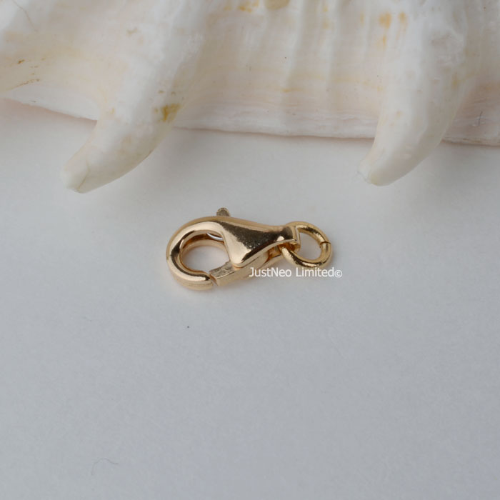 Solid 18k Yellow Gold Clasp Lobster Claw Trigger Bbuckle Au750 18ct oro for necklace bracelet jewelry findings