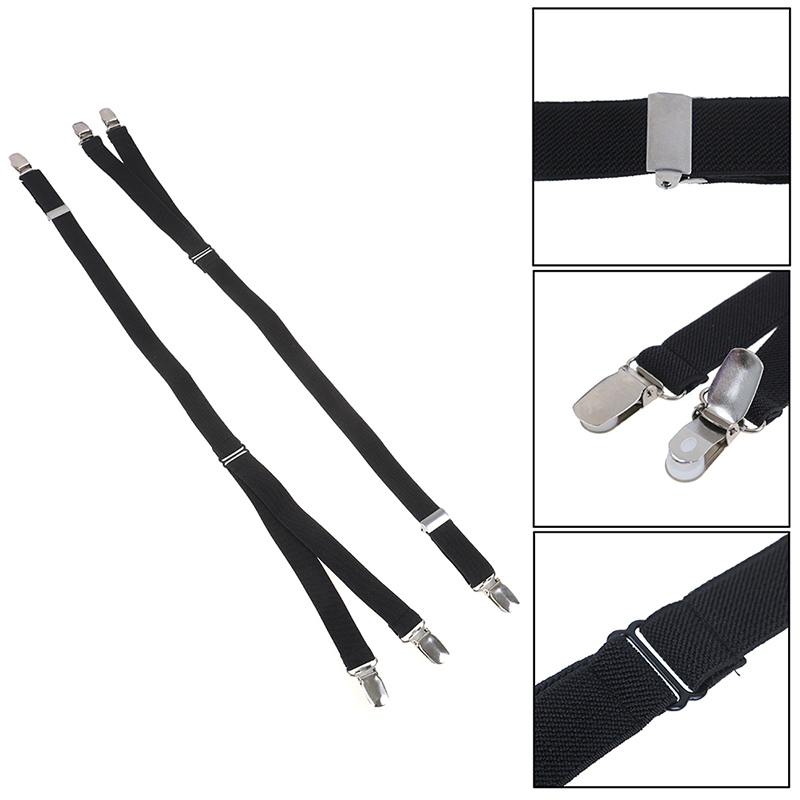 1Pair Y Shape Shirt Stays Garters Military Holder Non-slip Clamps Leg Suspenders 20*600mm 4 Styles