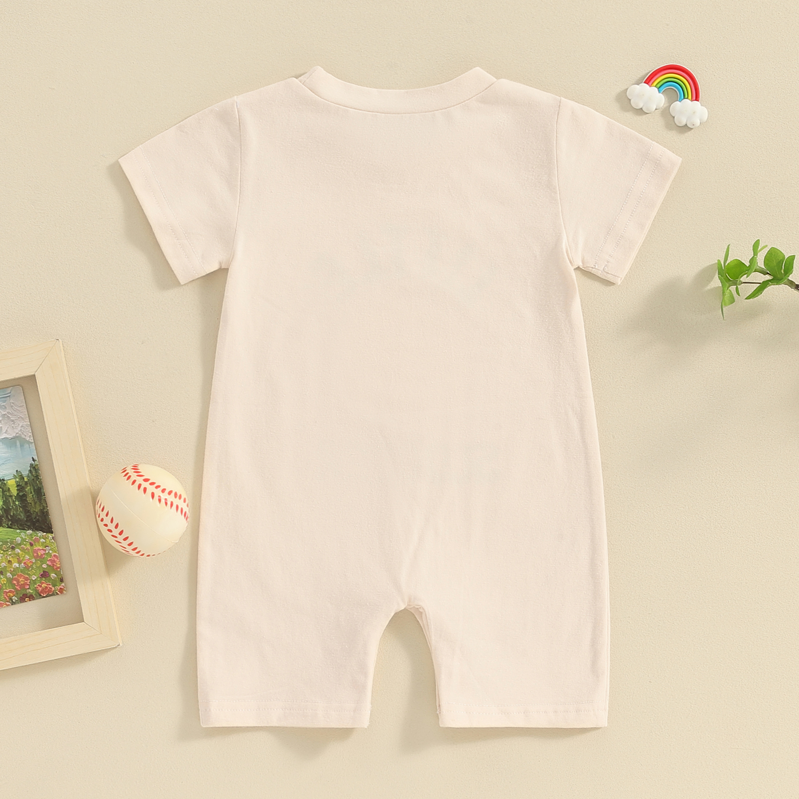 Infant Baby Boy Summer Baseball Romper Clothes Shorts Round Neck Short Sleeve Playsuit Letter Ball Print Jumpsuit Toddler Outfit