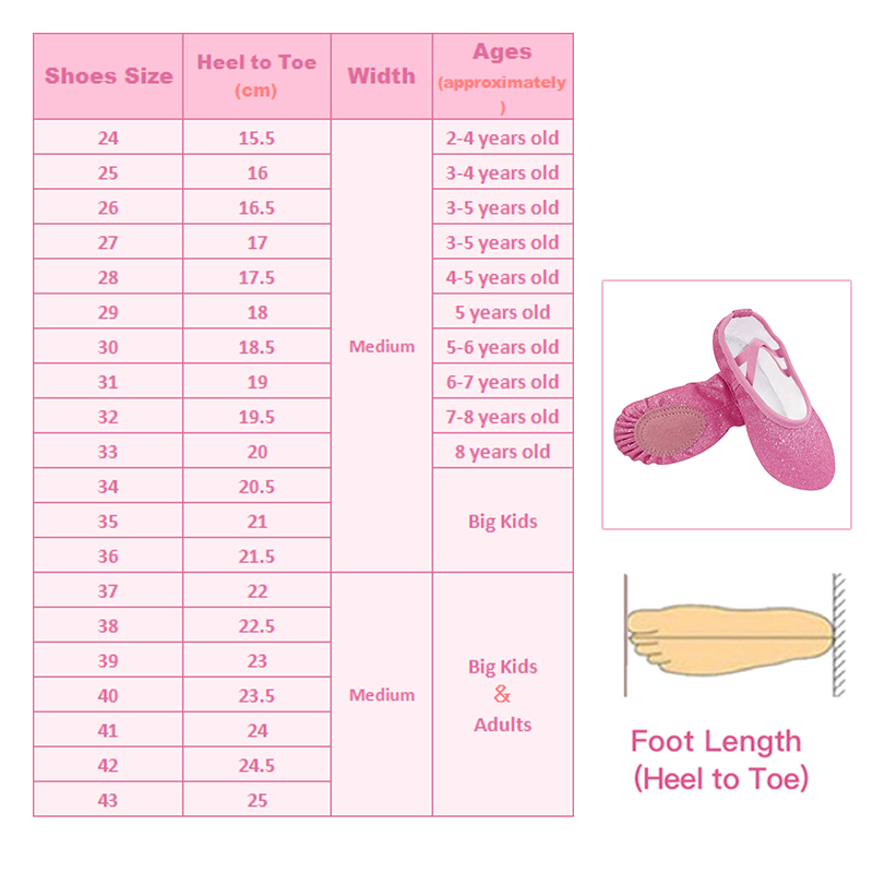 Girls Ballet Shoes Glitter Pink Flat Ballet Dancing Slippers Dance Shoes For Adult Women Kids Children