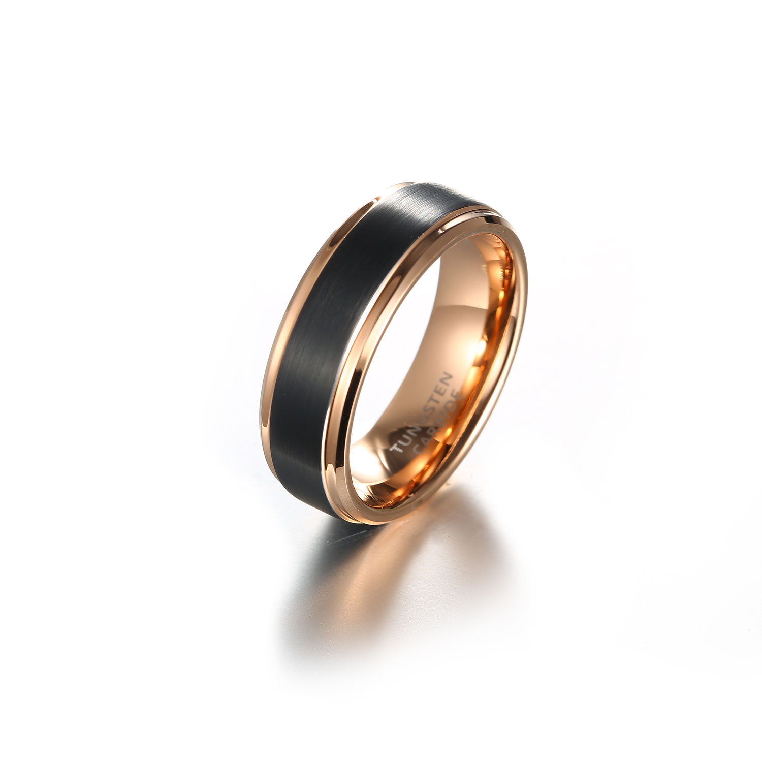 2021 Trend Couple rings Tungsten Carbide Single Ring Comfort Fit Wedding Band Matte & Rose Gold Color 4/6/8mm Rings aesthatic
