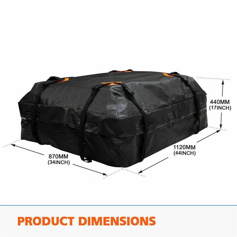 425 L Car Roof Storage Bag Waterproof Trunk SUV Cargo Carrier Bag Roof Luggage Bag Racks With Anti-slip Mat 112x84x44cm