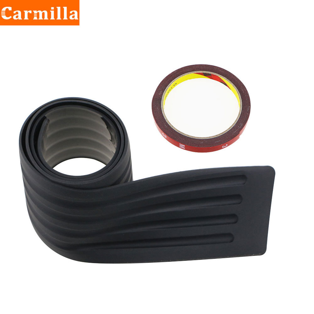 Carmilla Car Trunk Door Sill Plate Protector Rear Bumper Guard Rubber Pad Trim Cover Strip for Ford Ecosport 2018-2020