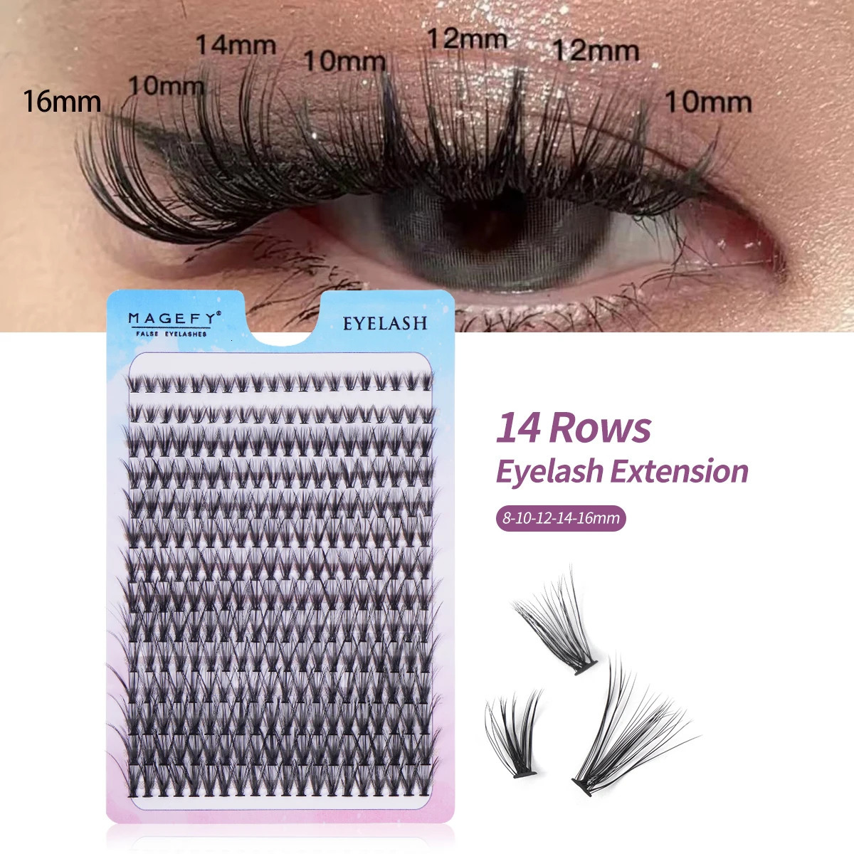280 Pcs Cluster Lashes 40P 30P Fishtail Type Grafted Eyelashes 8~16mm Natural Vivid Eye Makeup Lashes Extension Individual Lash 240624