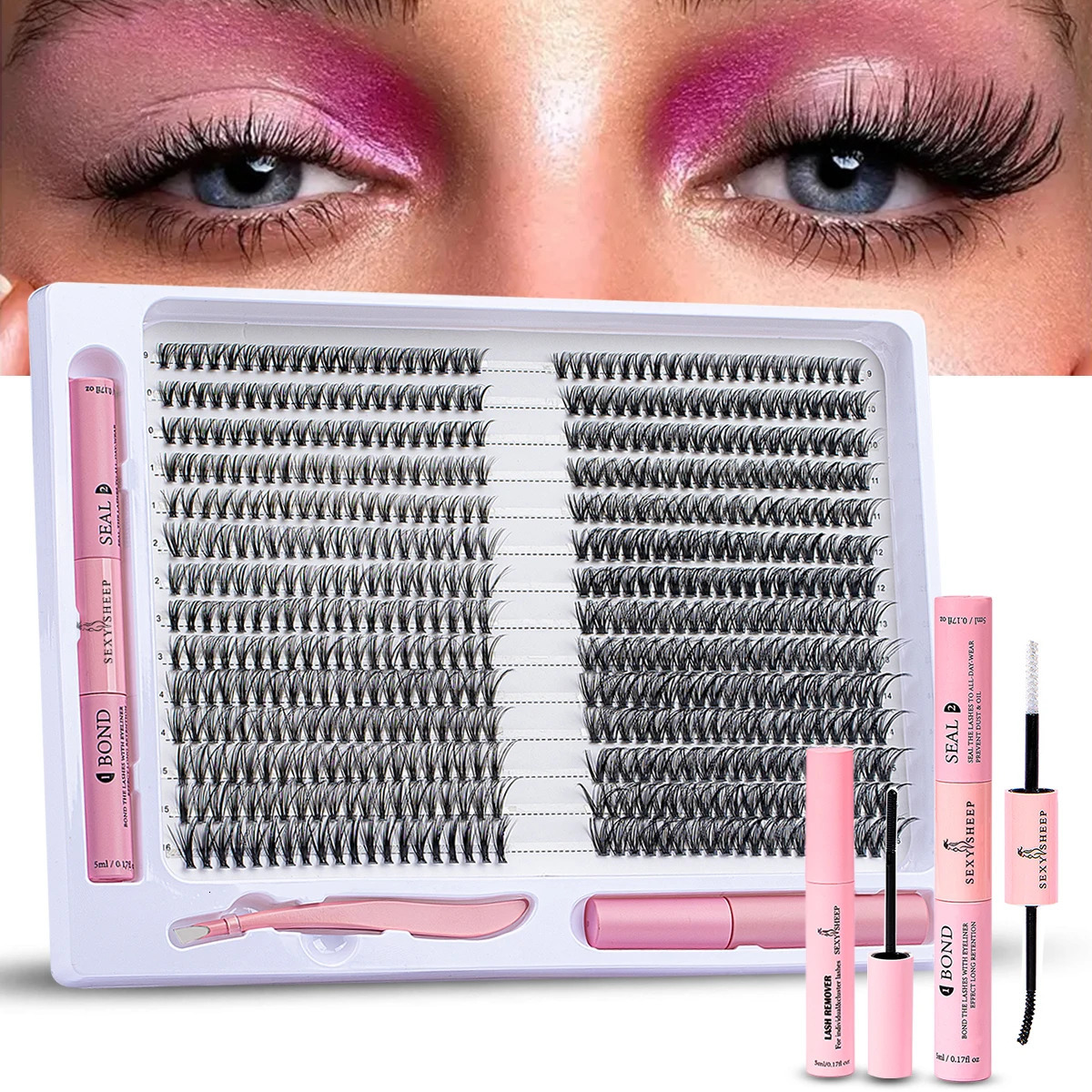 560pcs Diy Lash Extension KitCluster EyelashIndividual Lashes KitCluster Lashes with Bond and SealGlue r 240624