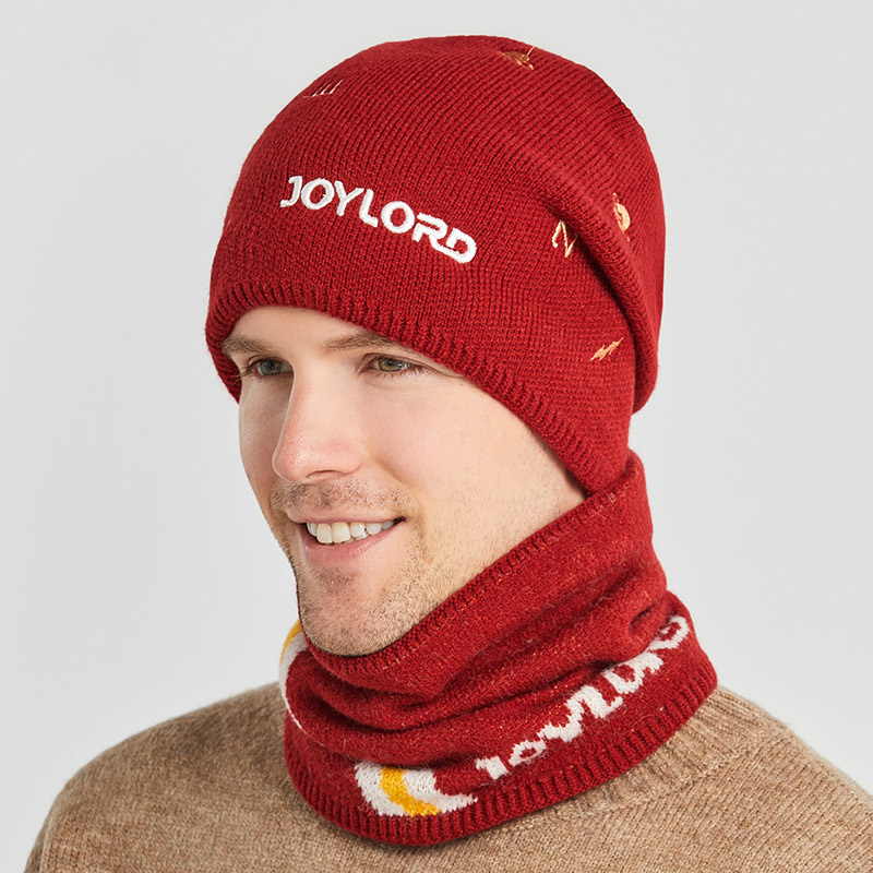 Men Winter Hat Scarf Set Balaclava Beanies Bonnet Soft Wool Knitted Casual Ski Neck Warmer Thick Fleece Lined Cap for Female Boy