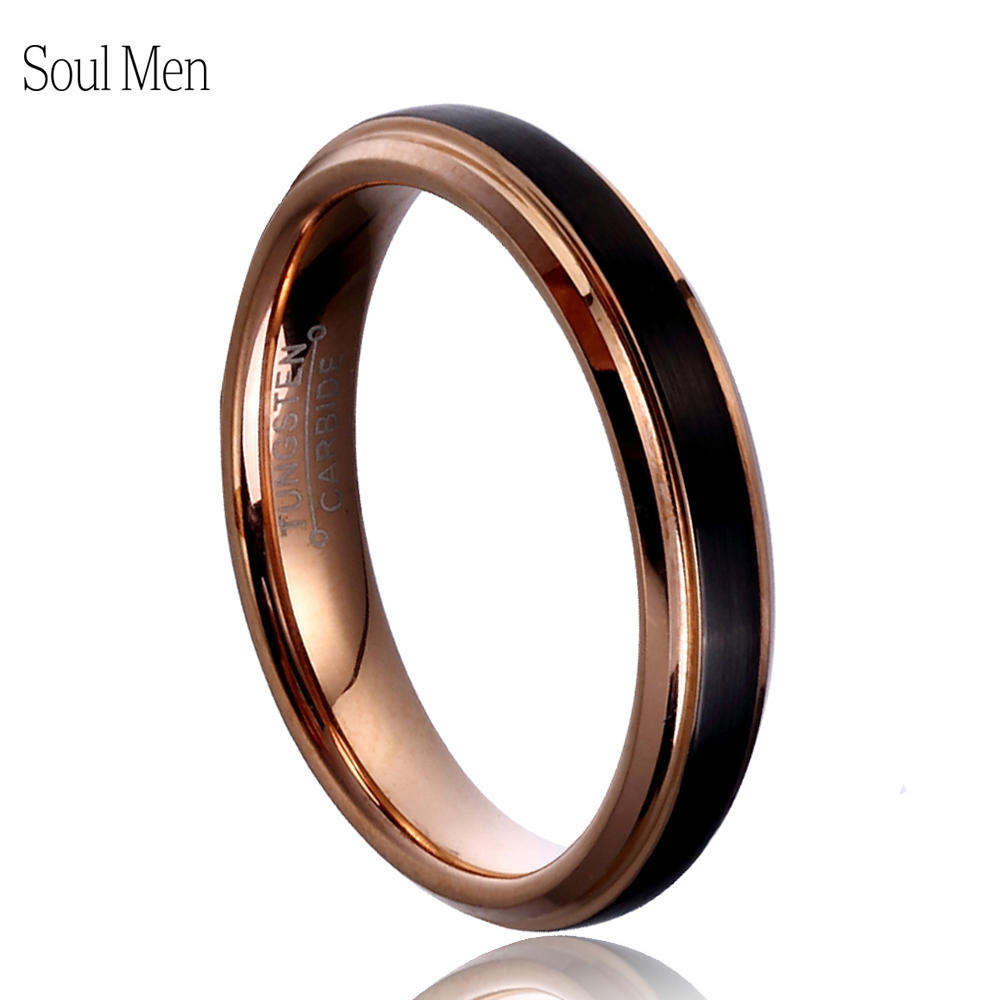 2021 Trend Couple rings Tungsten Carbide Single Ring Comfort Fit Wedding Band Matte & Rose Gold Color 4/6/8mm Rings aesthatic