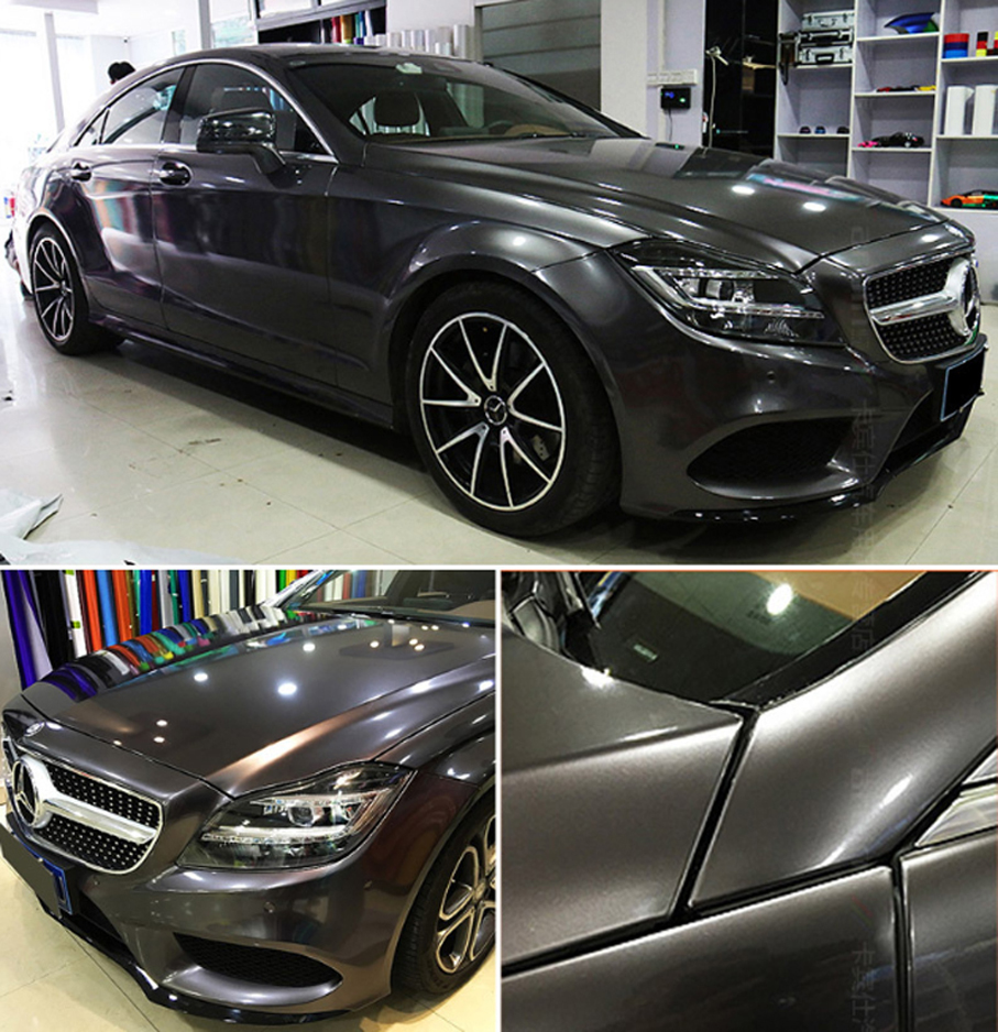 Premium New Grey Glossy metallic pearl glitter film With air free bubblmes glossy metallic pearl car wrap vinyl film