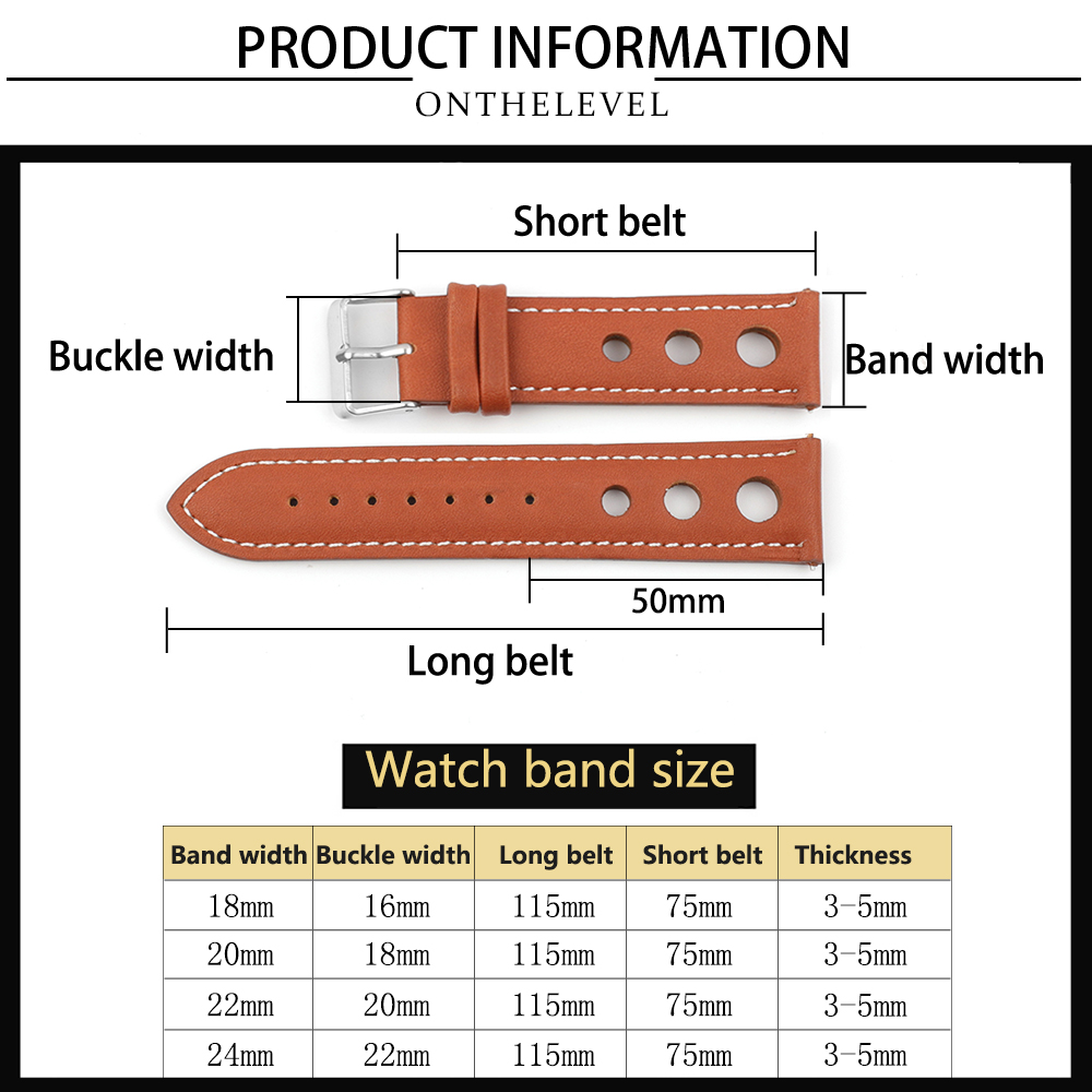 High Quality Genuine Leather Watch Band Straps 18mm 20mm 22mm 24mm Black Brown Coffee Watchbands for Men Watch Accessories