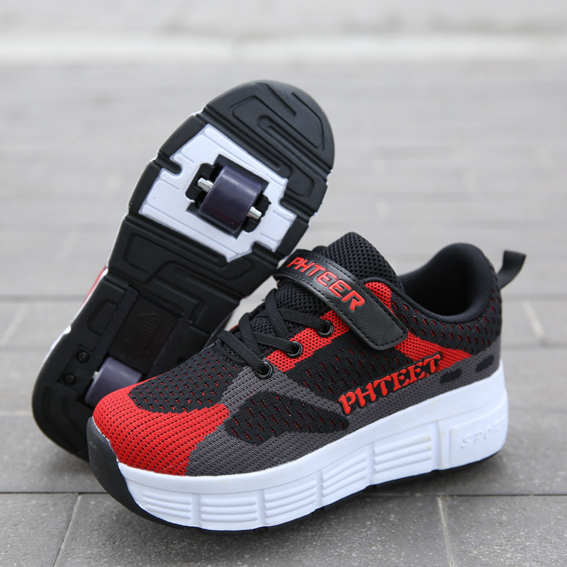 New Kids 2 Wheels Roller Skates Sneakers Shoes Skating Outdoor Blade Retractable Flying Shoes Child Girl Boys Breathable Silding