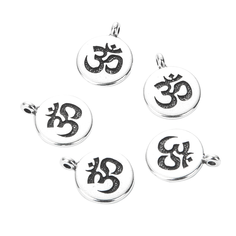 10pcs/lot Antique Chakra Charm Yoga OM Buddha Lotus Charm Pendants For Jewelry Making DIY Findings Bracelet Accessorie