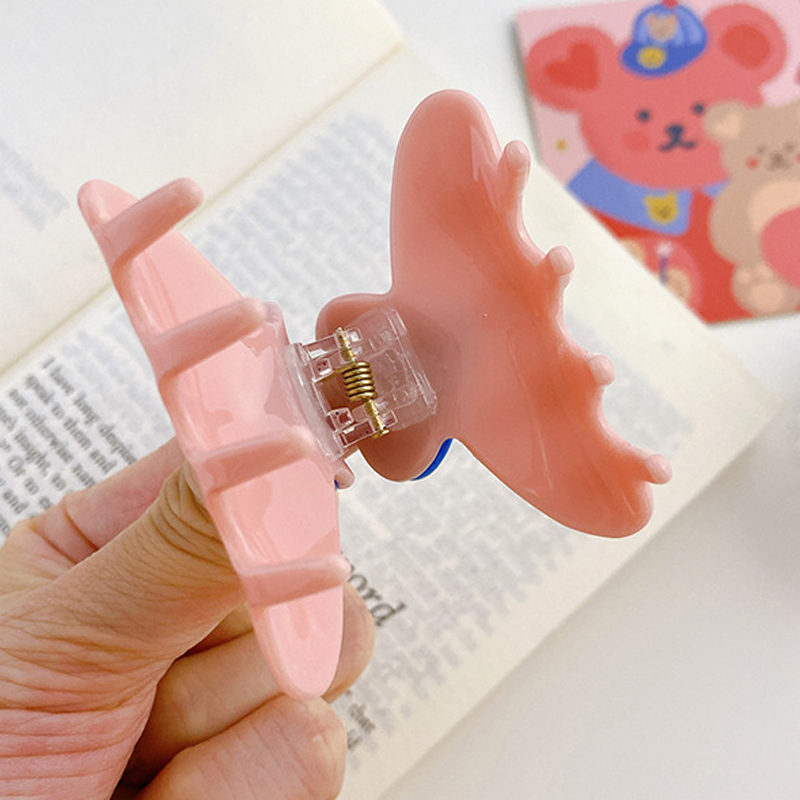 2023 New 5.5 CM Small Korean Two Color Cute Girls Love Hair Accessories Colorful Hair Claws Acetate Shape Heart Claw For Woman