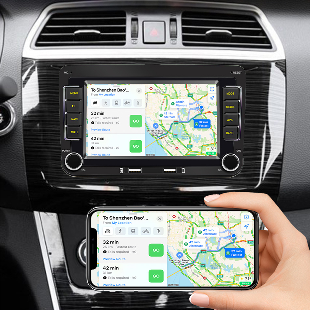 2 Din Android Car Radio Stereo Carplay Android Auto GPS Wifi For VW Golf 5 6 Skoda Touran Jetta Polo Passat b6 b7 Golf Caddy