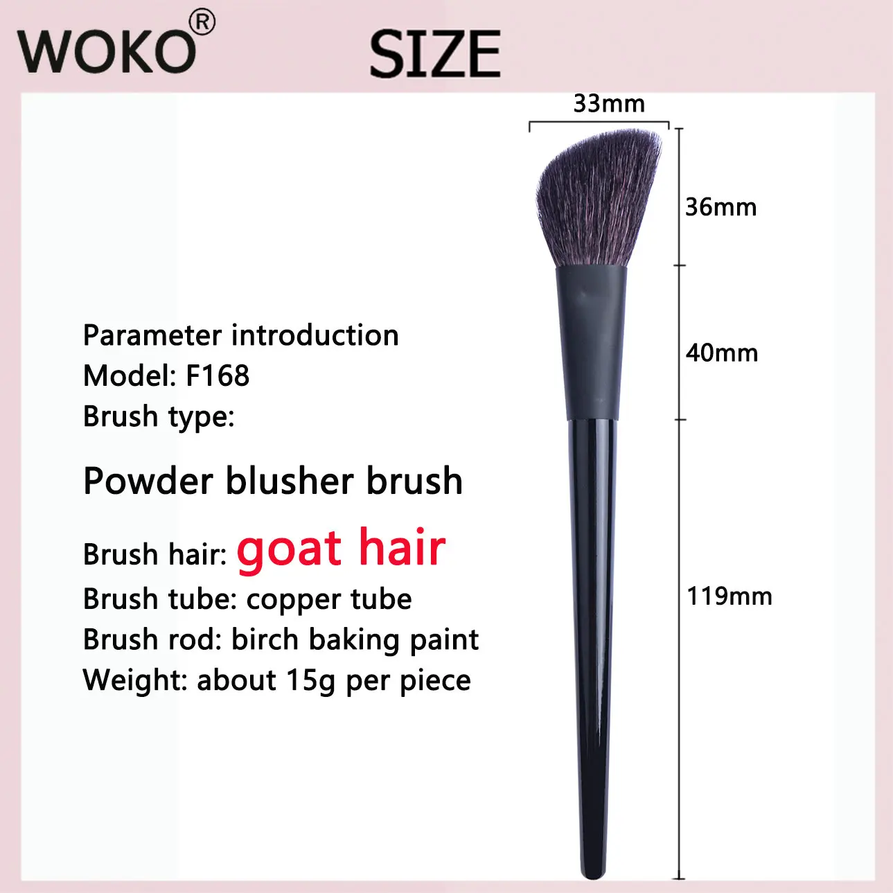 Angled Blush Brush Contour Makeup Brushes Natural Soft Goat Hair Face Silhouette Powder Highlighter Contour Sculpting Makeup Too