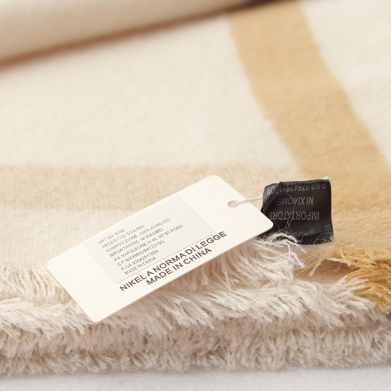 Original Brand Blanket Scarf Women Beige Color Stripe Cashmere Scarves Female Winter Thick Warm Shaw Wraps Bufanda