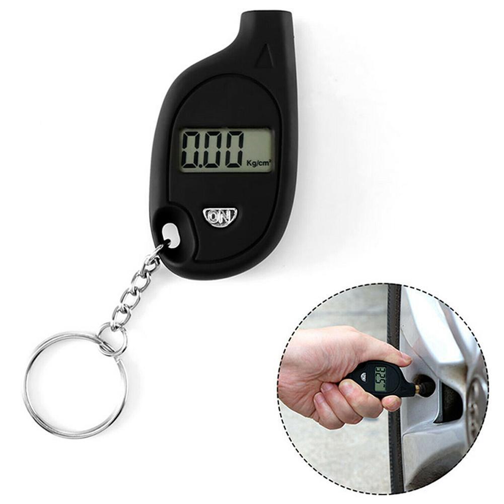 Mini Keychain Style Tire Gauge Digital Lcd Display Pressure Car Tire Meter Motorcycle Car Safety Auto Alarm Tool Tire Air T S2i6