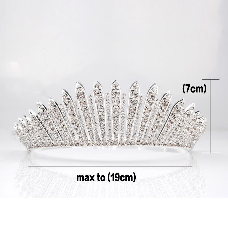 Awesome Miss Beauty Pageant Tiara Crown Clear Crystals Brides Headband Hair Accessory Wedding Bridal Prom Party Costumes 318g