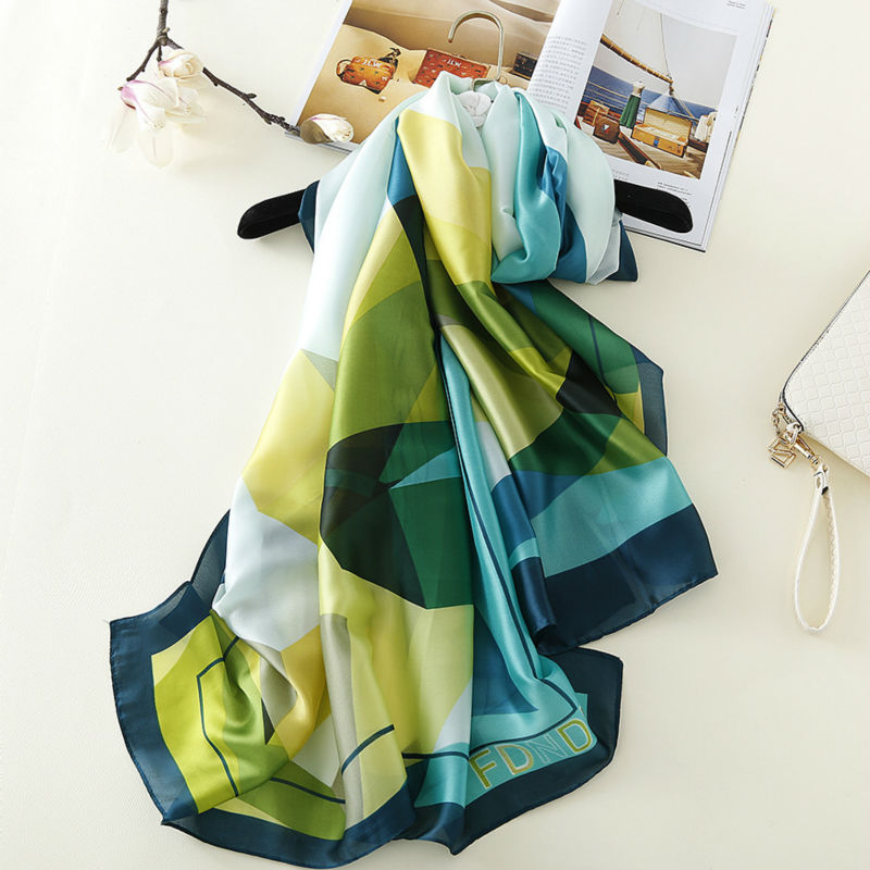 Plaid Scarf Luxury Brand Women Italy 100% Pure Silk Shawls and Scarves Soft Foulard Femme Hijab Long Bufanda Mujer