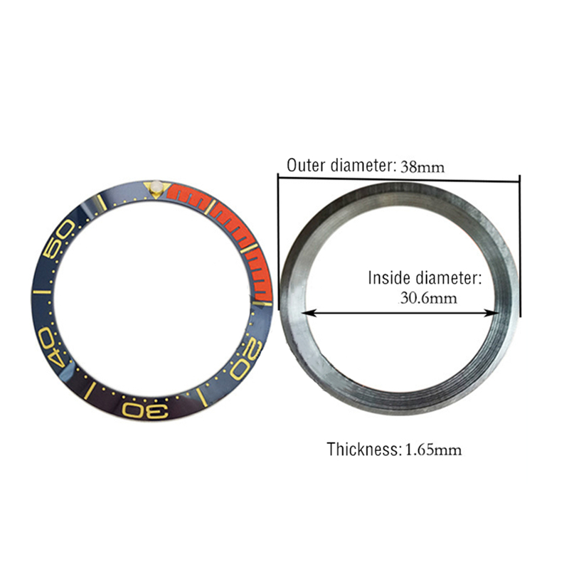 38-30.8 mm Colorful Ceramic Bezel Insert for 41 mm Dial Bezel Watch Face Watches Replace Accessories Parts