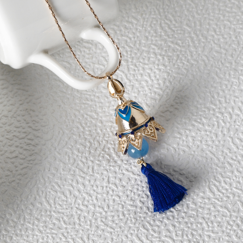 Genshin Impact Scaramouche Bell Pendant Necklaces Anime Cosplay Game Characters Clavicle Chain Necklace Jewelry Accessories