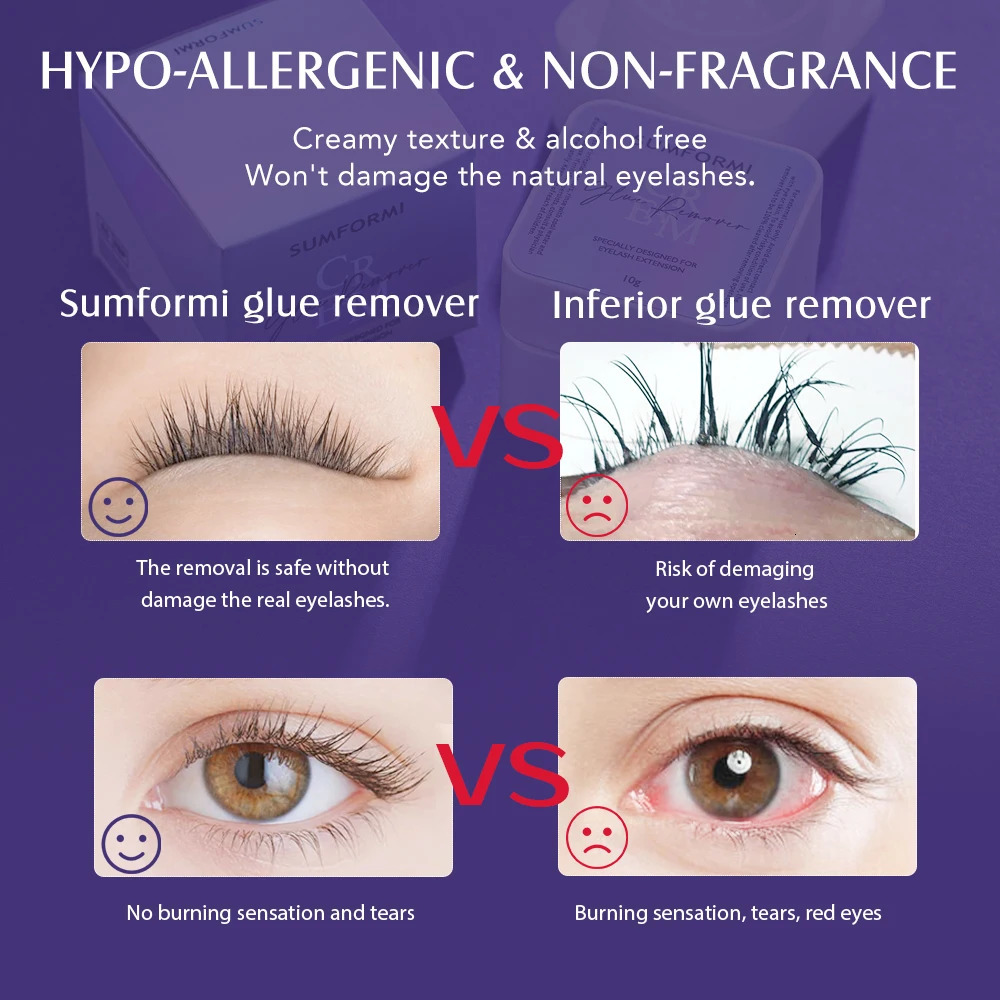 SUMFORMI Low Smell 10g Eyelash Adhesive Removing Cream No stimulation Fast Cleaning Makeup r Grafting Eyelash Adhesive Gel 240624