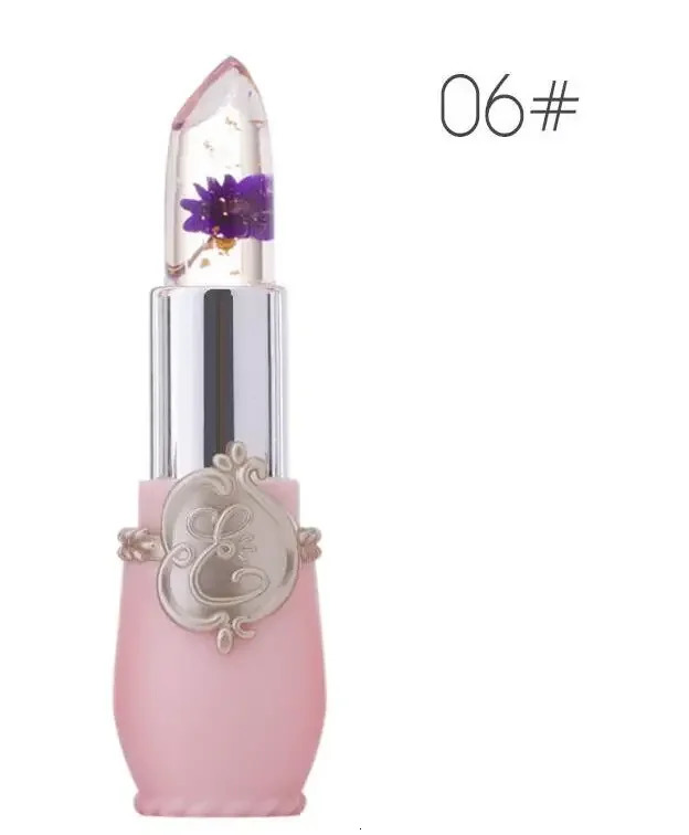 Waterproof lipstick jelly flower transparent color discolored lipstick lasting for 6 long colors flowery lipstick 240705