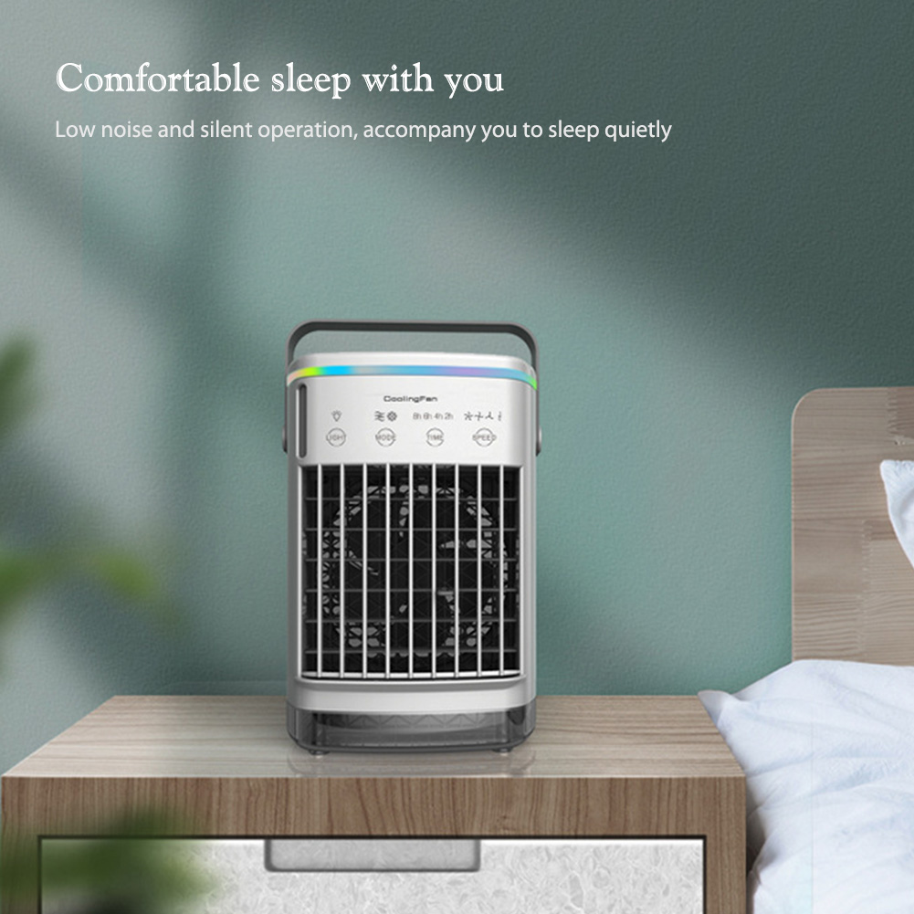 Portable Mini Conditioning USB Cooler Humidifier Water Cooled Air Cooling Fan with Light For Office Room