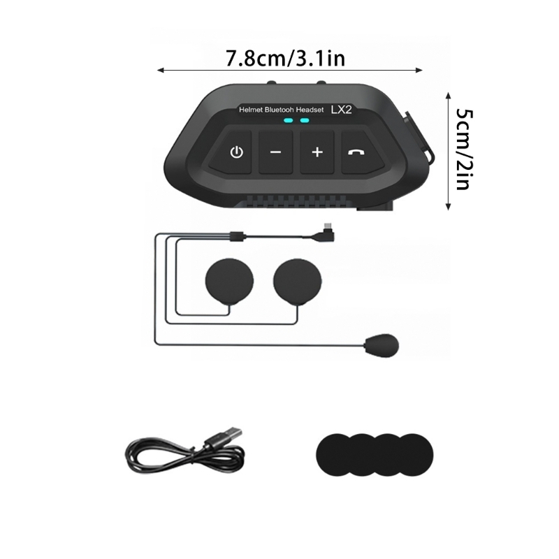 Waterproof Motorcycle Half Helmet Headphone Speaker Handfree Call for Riders LX2 N84F