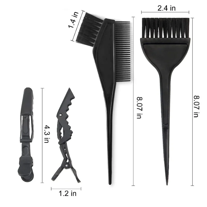 5pcs Professional Color Mixing Bowl Barber Beauty Double Side Comb Washable Hairdressing Brush Hair Dye Set Home Highlighting