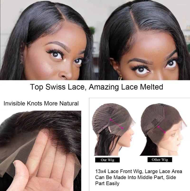 Inch Straight Human Hair Wig 13X4 Hd Lace Front Wigs Pre Plucked With Baby Glueless Frontal