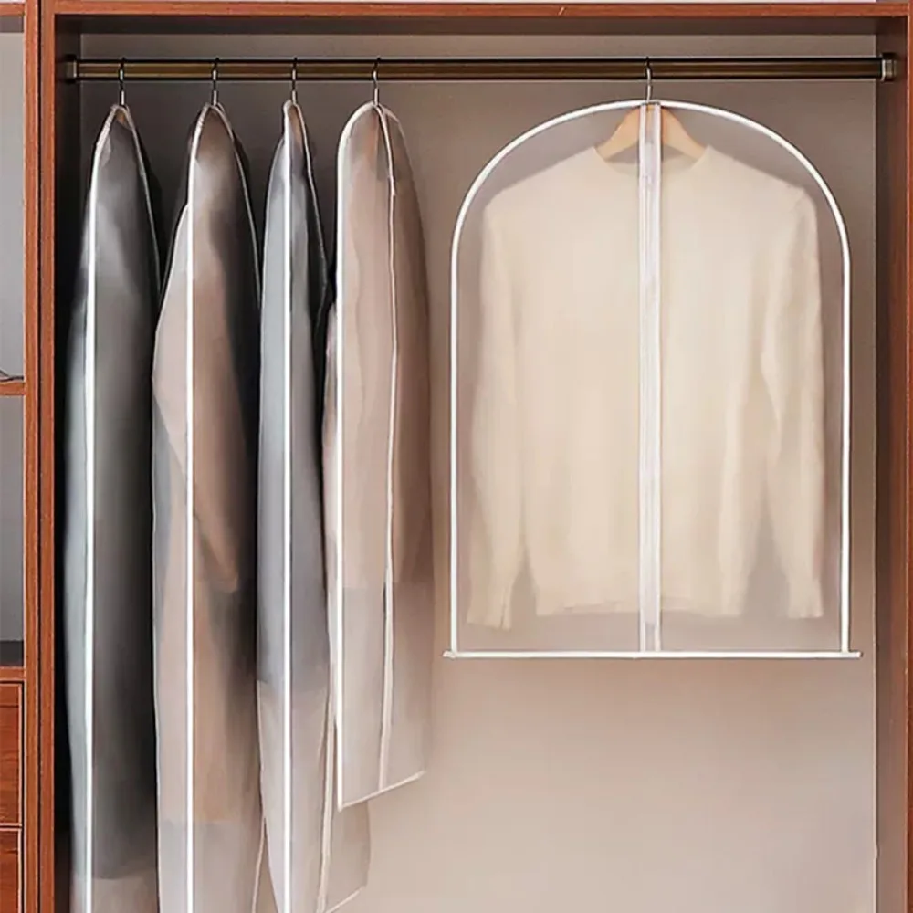 Dust Proof Garment Protector Cover Bag Fully Enclosed Clothe Cover with Zipper Suit Coat Storage Bag Hanging Clothes Storage Bag