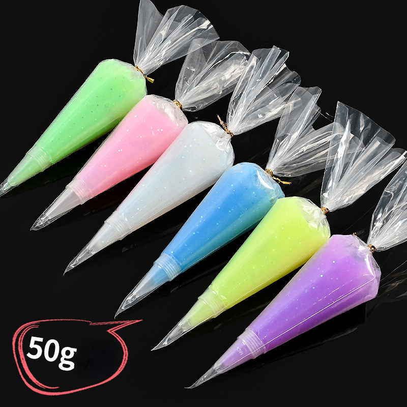 6pcs Antifreeze Crystal Transparent Cream Gel Jelly Handmade Cream Glue Phone Case DIY Hairpin Pen Holder Material
