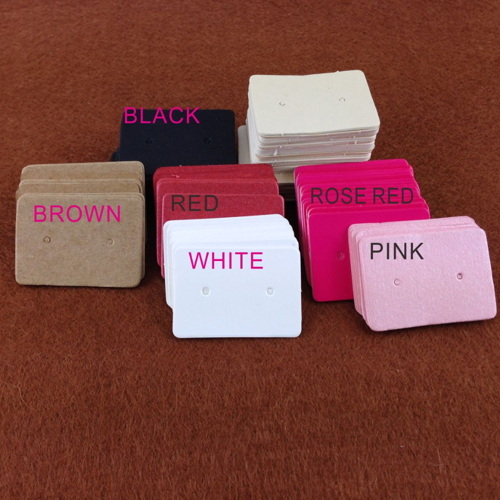 3.5*2.5cm 100Pcs/ Lot Kraft Paper Ear Studs Hang Tag Jewelry Display Card Earring Kraft Paper Tag Ear Ring Paper Hang Price Tags
