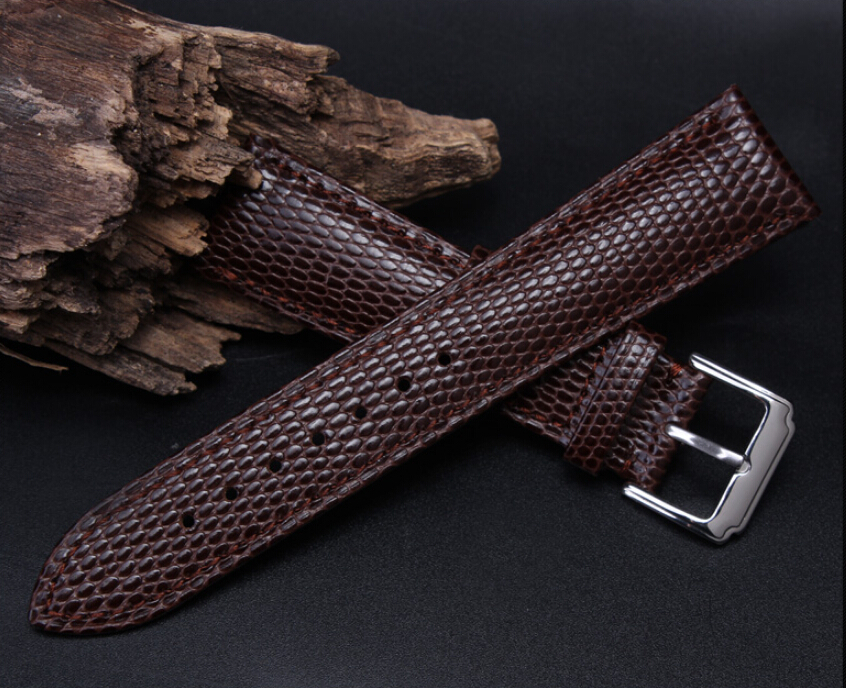 18mm 20mm 22mm 24mm Brown MAN New Top Grade Lizard pattern Genuine Leather Watch BAND Strap Free Delivery