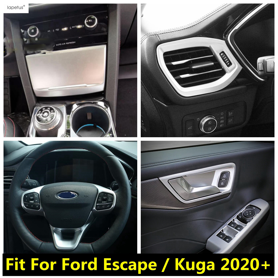 Interior For Ford Escape / Kuga 2020 - 2024 Dashboard Air AC Gear Steering Wheel Door Handle Bowl Decor Cover Trim Accessories