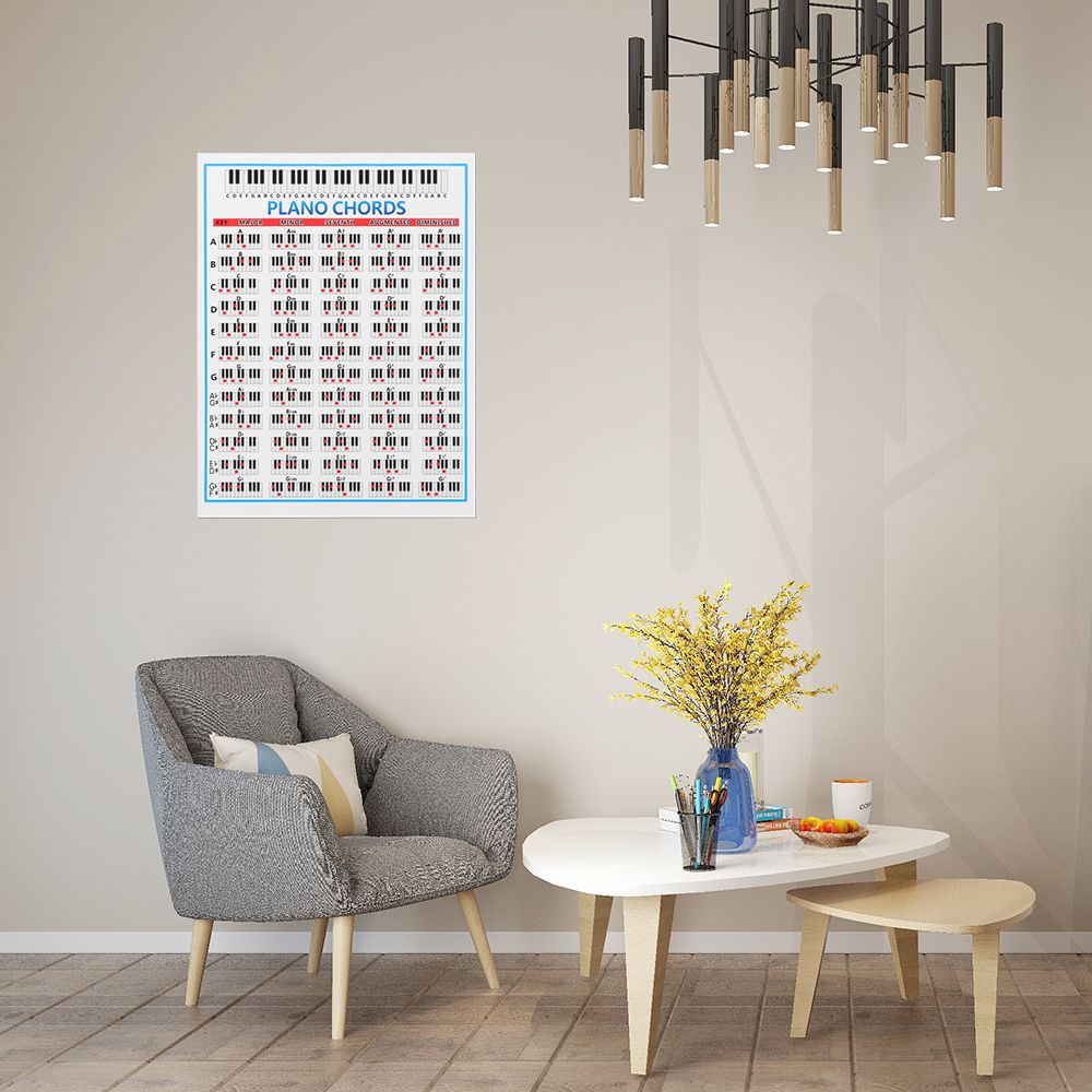 Tablature Piano Chord Practice Sticker 88 Key Beginner Piano Fingering Diagram Large Piano Chord Chart Poster For Students