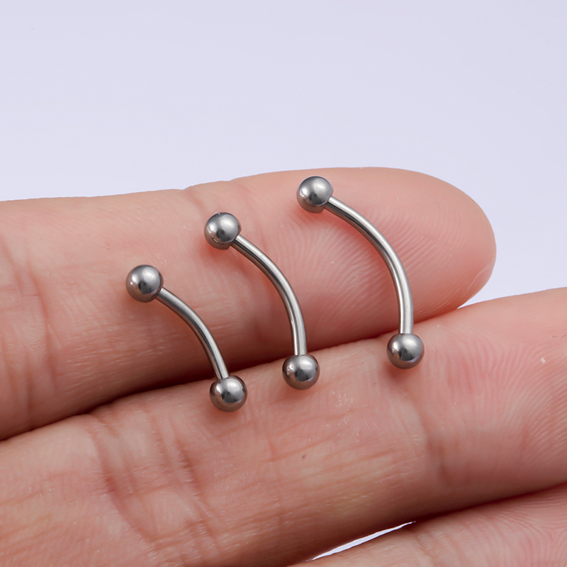 1pc Titanium Eyebrow Piercing Curved Barbell Punk Banana Ring Body Jewelry Cartilage Helix Tragus Ear Nail Stud Nose Lip Bar 16g