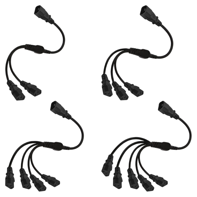 587D 1 in 2/3/4/5 Out Power Cable IEC 320 C14 to C13 Connector Splitter Adapter Cord