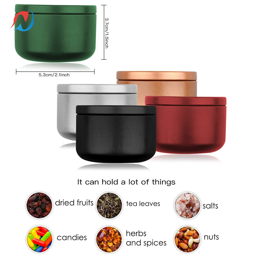 Sheenirs 18/50/100Pcs 50ml Aluminum Candle Tin Round Candle Containers Cosmetic Jars Oil Cream Pot Solid Aromatherapy Sealed