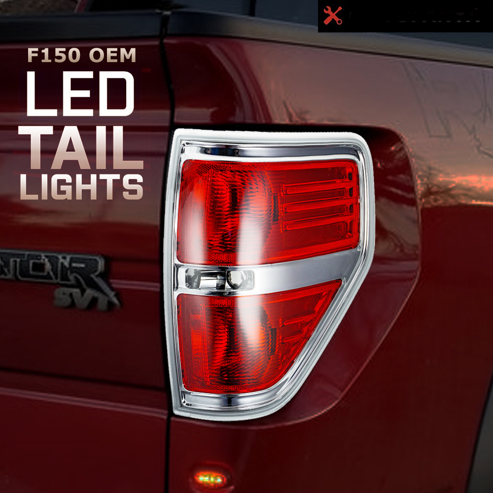 1pcs Driver Side Silver Frame Tail Light Rear Brake Lamp For Ford F150 SVT 2009-2014 Styleside